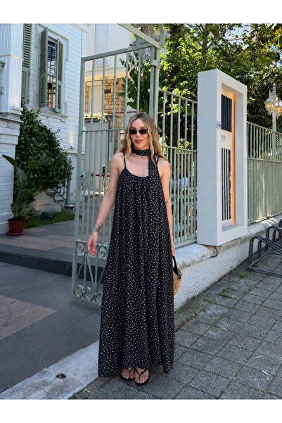 QBZ PUANTİYELİ PAMUK MAXİ ELBİSE