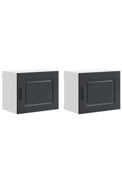 vidaxl Dulap de bucătărie Kalmar 2 pcs Negru 50 x 31 x 40 cm