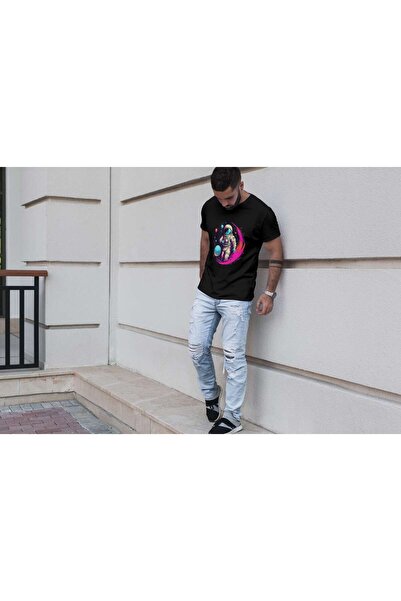 iLovePrints Colorful Astronaut in Space Tshirt