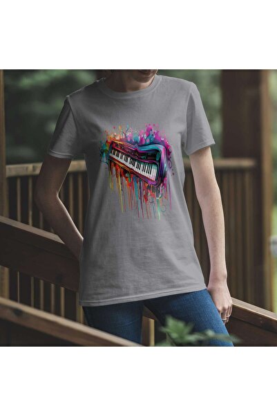 iLovePrints Colorful Abstract Piano Tshirt