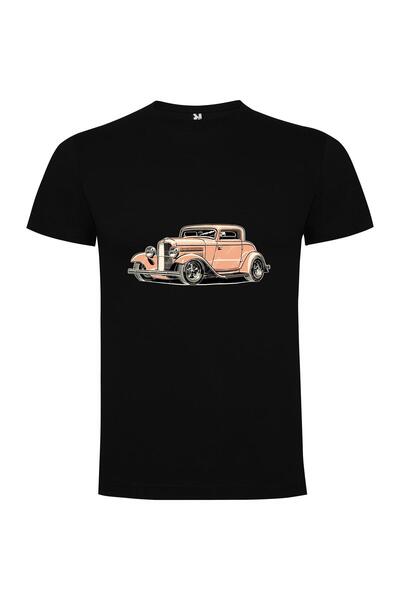 iLovePrints Vintage Pink Car Art Tshirt