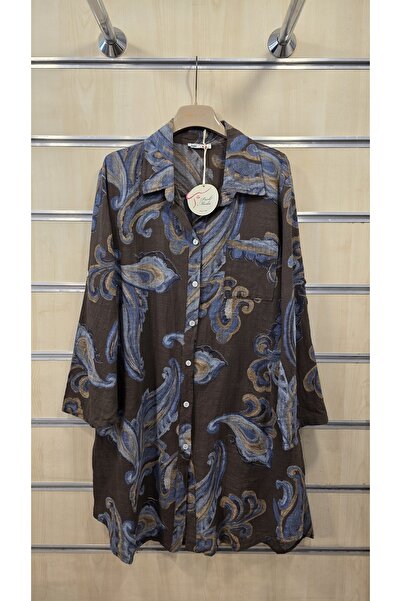 Park Moda Tunic Shirt Dress 100% Cotton Shawl Pattern