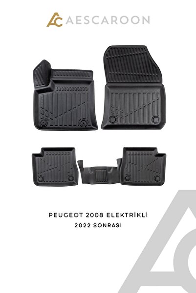 Aescaroon Peugeot 2008 Elektrikli 2022 Sonrası 3D Havuzlu Paspas