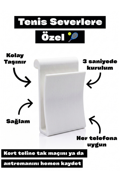 keysa Tenis Telefon Standı – Kort Teline Takılan Maç ve Antrenman Video Kayıt...