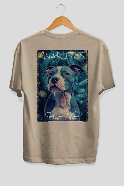 Ankhises Μπλουζάκι  "For Dog Lovers " με στάμπα 20 σκυλιών στην πλάτη, Μπεζ O...