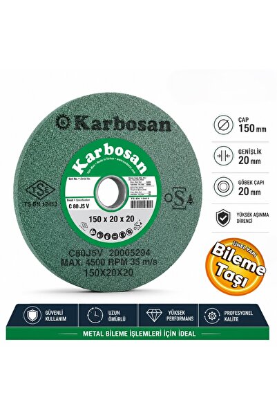 KARBOSAN KB150 Zımpara Makinesi Taşı 150x20x20 mm Taşlama Bileme Aşındırma Di...