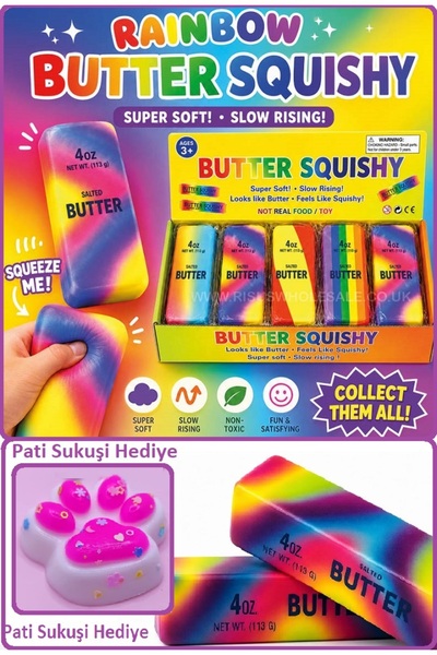 OYUNCAKSAHİLİ Butter squishy rainbow slow rising Pati Sukuşi Hediye sukuşi Ya...