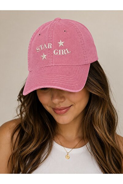 WeavedCo Star Girl Embroidered Vintage Washed Cap Hat