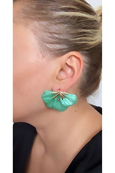 VNS Accessories Imported Gold Detailed Leaf Earrings (3.5 cm)