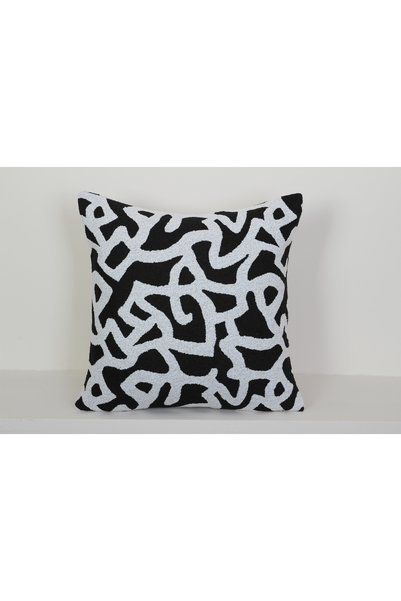 NisanurTerzi Black and White Abstract Patterned Decorative Throw Pillow Cover...