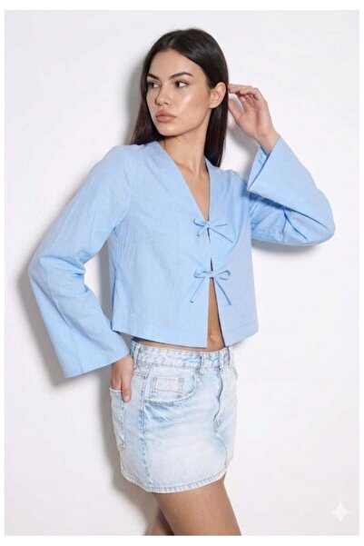 YEK&BİR Lace-Up Kimono Shirt with Tie Front Modern Stylish New Season Kimono
