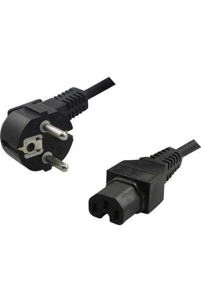 Generic Καλώδιο τροφοδοσίας Euro - IEC C15, 1,5m, Μαύρο