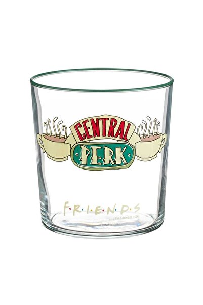Friends Pahar din sticlă multicolor, 380 ml, reutilizabil pentru cafea, apă s...