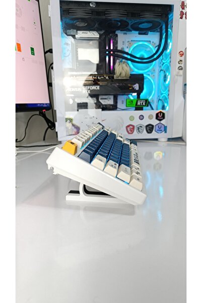3D Masaüstü Klavye Standı & Yükseltici Aparat - Dayanıklı Tasarım (113x20x45mm)