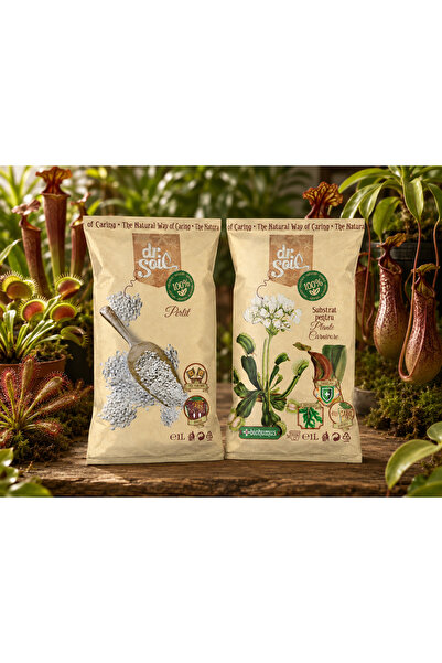 Dr Soil Set 1+1, Substrat Dr.Soil pentru plante carnivore 1L + Perlit hortico...