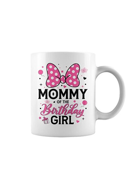 NASAQ Mommy Of The Birthday Girl Cute Pink Bow Family Coffee Mug