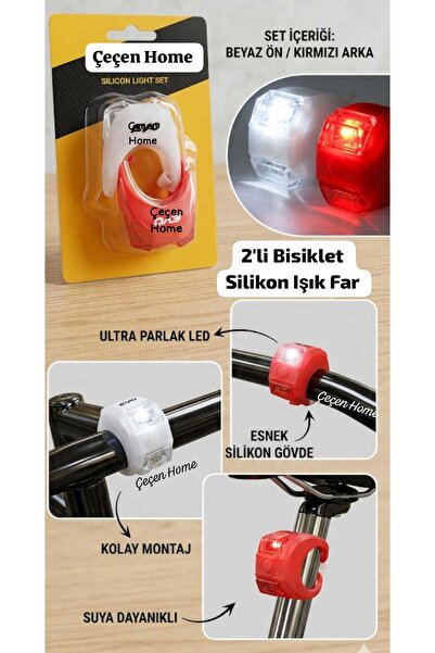 ÇEÇEN HOME 2'li Bisiklet Farı ,Bisiklet Çakar Lamba , Bisiklet Silikon Lamba ...