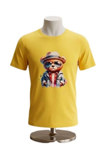 OEM Tricou de damă cu imprimeu galben, mărimea XL, din bumbac