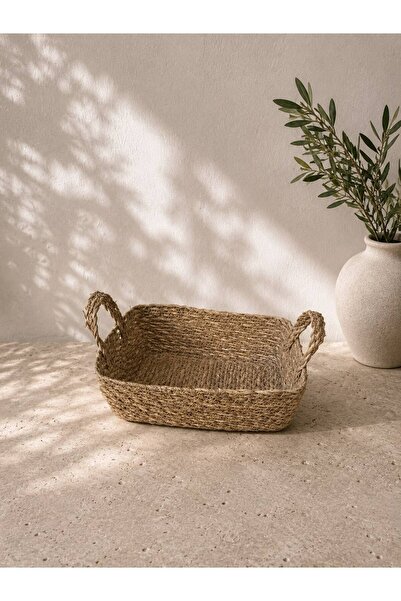 LEONEV Wicker Bread Basket Organizer 20X20 cm