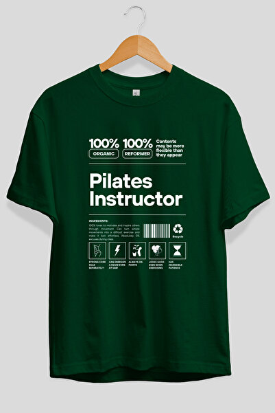 Ankhises Μπλουζάκι για εκπαιδευτή Pilates, υπερμεγέθη, με πράσινο στάμπα στο ...