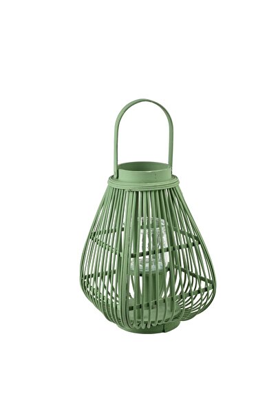 MONDEX Lanterna din lemn LUCIE GREEN 24x24x37/51 cm Verde 1 buc.