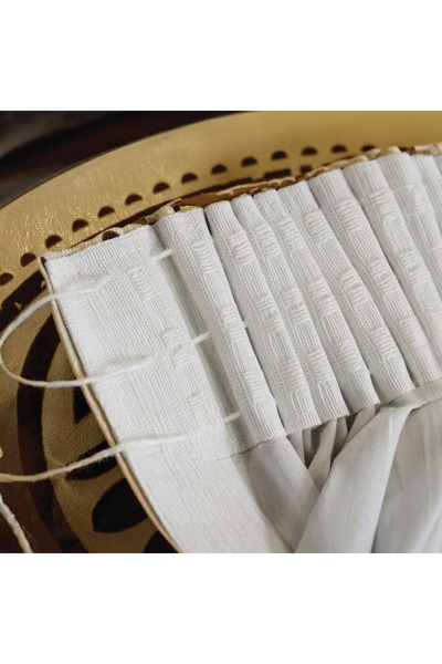 Z Store Inel decorativ din lemn alb și auriu pentru draperii, cu floare, tip ...
