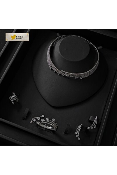 jewelrystore طقم اكسسوارات بدقه الالماس مع العلبه