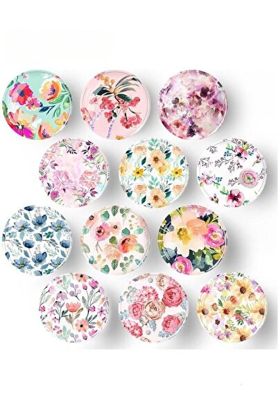 Gerenic 12Pcs Fridge Magnets Flowers Magnet Sticker Colorful Flowers Crystal ...