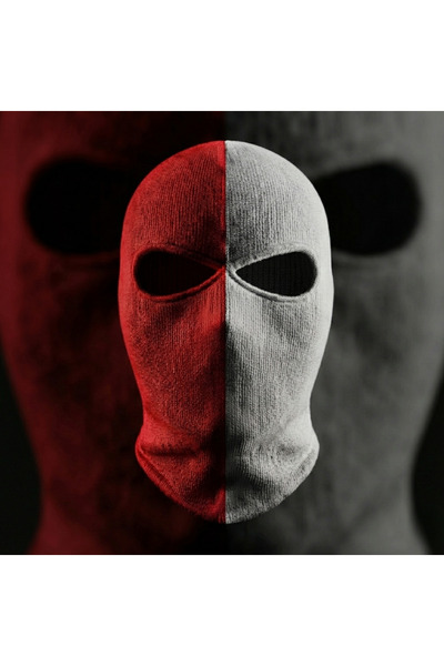 maskcult Kırmızı - Beyaz Premıum Maske