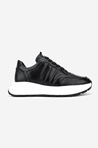 Erkek Hakiki Deri Siyah Sneakers & Spor Ayakkabı
