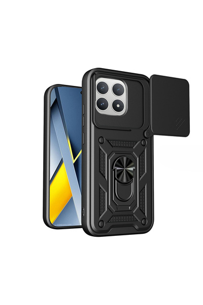 UnDePlus Xiaomi Poco F8 Pro Kılıf Kamera Korumalı Zırh Tank Sürgülü Vega Kapak