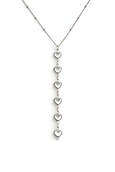 Generic Brand Silver Color Crushed Chain Row Heart Ye Model New Season Steel Necklace