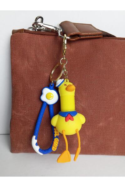 JUST WOMAN Duck Figured Silicone Keychain Bag Charm with Extended Neck