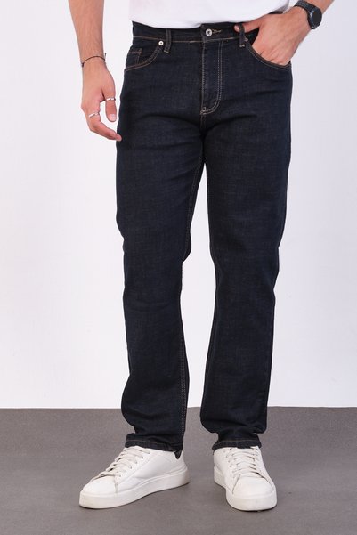 BY İMPALA MODA Erkek Regular Fit Boru Paça Esnek Likralı Denim Jeans Kot Pantolon