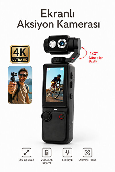 SEYUTECH 4K Ultra HD Mini Aksiyon Kamerası 2.0 inç Ekranlı Mikrofon Destekli ...