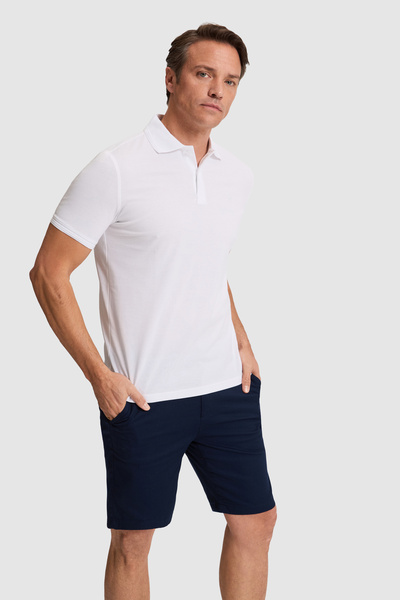 U.S. Polo Assn. Men's White Regular Fit Polo Collar Basic T-Shirt 50324938-Vr013
