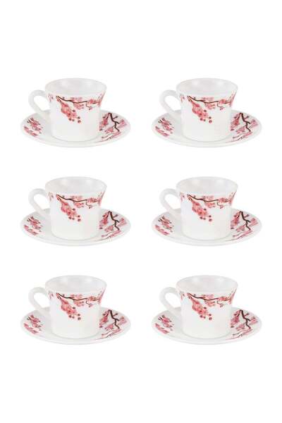 DELCASA 12 Piece Opalware Cup and Saucer Set- DC3402