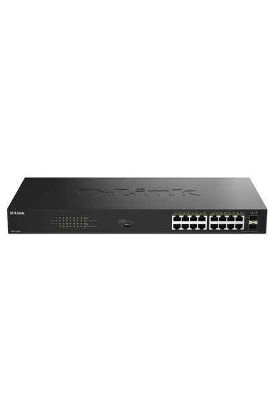 D-Link Switch GE PoE neadministrat cu 16 porturi, capacitate 36 Gbps
