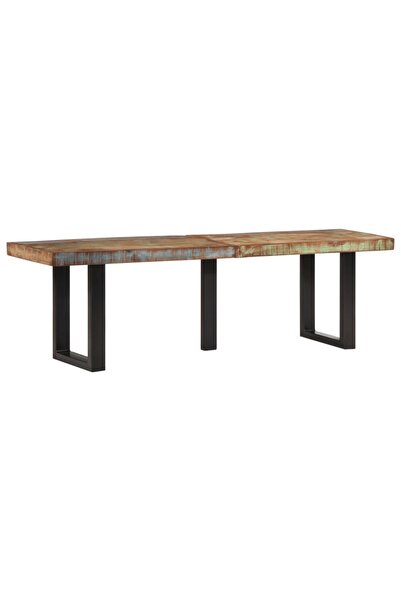vidaxl Bancă, 160 cm, lemn masiv reciclat și oțel