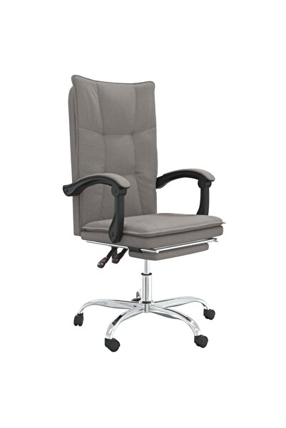 vidaxl Fotoliu de birou rabatabil, gri taupe, textil