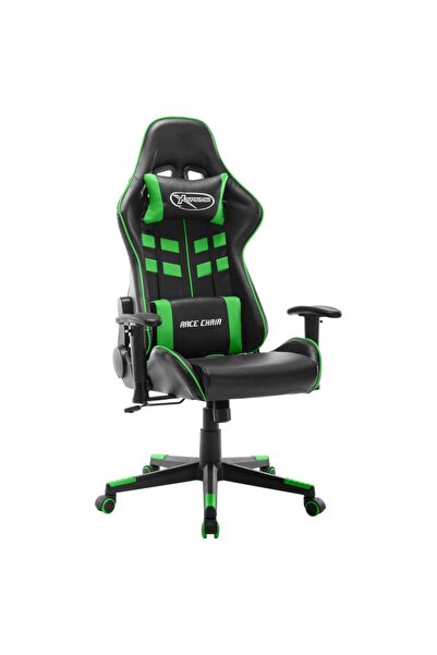 vidaxl Scaun de jocuri, negru și verde, piele artificială