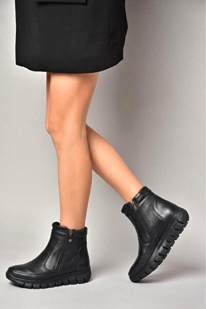 Fox Shoes N555380703 Black/Black Genuine Leather Comfort Orthopedic Sole Wome...