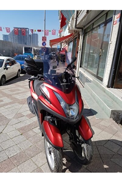 ZEUS MOTOR 2014-2024 Yamaha Tricity 155 Uyumlu Uzun Ön Cam Koyu Füme