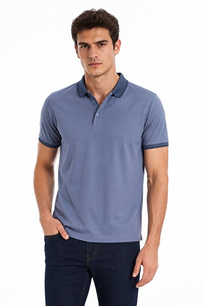 Raymons Men's Polo Collar Short Sleeve T-Shirt Regular Fit T6092 Bgl-St05550