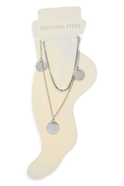OGHAMAY Silver Color Elevator Sf 3 Pul Steel Anklet - 3438