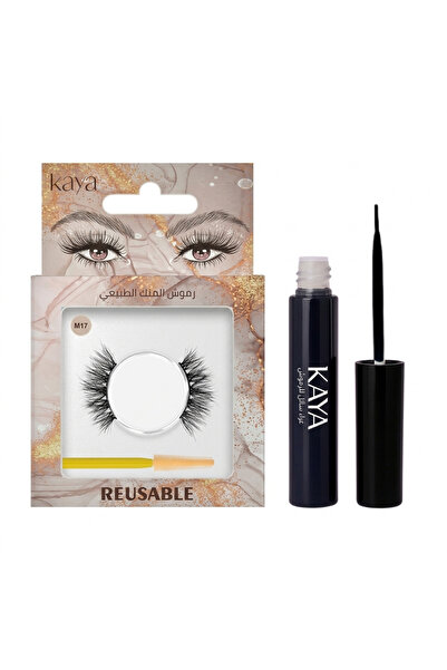Kaya Black Fast Dry Eyelash Glue Set with Natural Mink 3D Volume Eyelashes St...