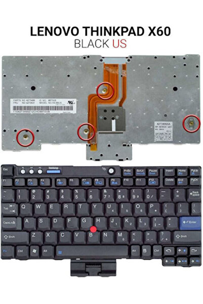 LENOVO Πληκτρολόγιο φορητού υπολογιστή για Thinkpad X60 χωρίς πλαίσιο και αγγ...