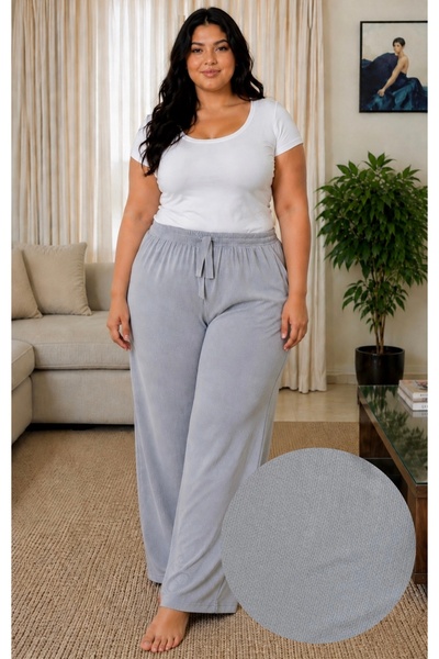 Avero Women's Oversized Wrinkled Pants – Comfortable Fit - Plus Size