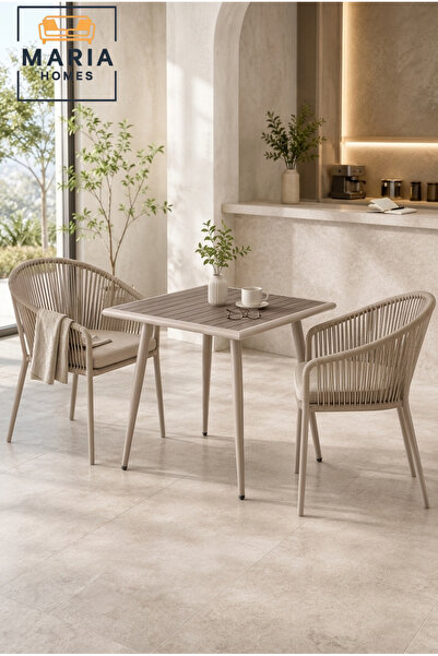 MARIA HOMES Modern Square Dining Table Café Table Patio Table Outdoor Dining ...
