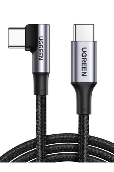 Ugreen Cablu USB-C la USB-C cu unghi drept 100W 1m Negru